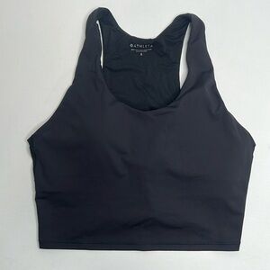 Athleta black cropped sports bra tank top size small